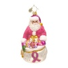 Christopher Radko Think Pink Nick Glass Christmas Ornament - 2013 Breast Cancer Awareness Ornament - 5H.