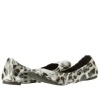 Tory Burch Eddie Patent Leather Leopard Flats Shoe - Snow Multi - 7.5