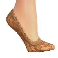 Nude Beige Lace 3 Pack No Show Socks