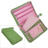 Reed & Barton Naples Zippered Jewelry Case, Grass Green/Pink