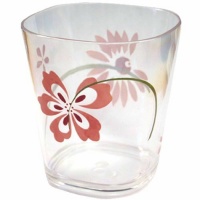 Corelle Coordinates Pretty Pink 14-Ounce Acrylic Square Glasses, Set of 6