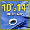 10' X 14' Blue 6-mil Waterproof Poly Tarp Camp Tarp 10x14 Tarpaulin for Camping Tent Shelter Shade Canopy etc.