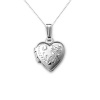 Sterling Silver Children's Hand Engraved Heart Locket Pendant Necklace , 13