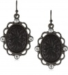 1928 Jewelry Victorian Gothic Black and Diamond Oval Drop Earrings