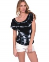 Vintage Havana Womens Tie Dye String Back Top - Black - Large