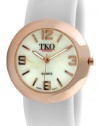 TKO ORLOGI Women's TK614-RWT Rose Gold Slap Metal White Watch