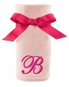 Princess Linens Embroidered Pink Initial Cotton Knit Blanket, B