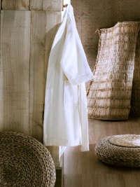 eLuxury: Luxury Kimono Robe - Waffle Weave (Diamond Pattern) BathRobe, 100% Turkish Eco Cotton, Color: Pure White, Unisex, Size: Universal / L