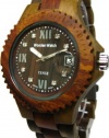 Tense Wood Mens Watch Two-Tone Date Time Hypoallergenic G4100GS Roman Numeral RNDF Dark Face