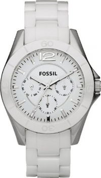 Fossil Women's CE1002 White Ceramic Bracelet White Analog Dial Multifunction Watch