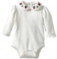 Hartstrings Baby-girls Infant Peter Pan Collar Bodysuit, Marshmallow, 3-6 Months