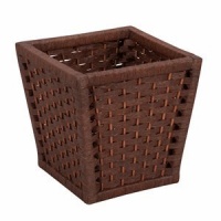 Household Essentials Paper Rope Waste Basket, Dark Brown Stain