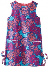 Lilly Pulitzer Girls 7-16 Classic Shift Dress, Cyan Blue Rose Water, 7