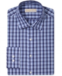 Turn up your daytime style with a plaid pattern and this standout dress shirt from Michael Kors.