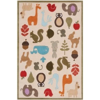 Lil' Momeni Whimsy Wildlife Friends Collection Area Rug Size - 5 ft. Round