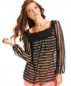 A beaded lace inset adds a luxe effect to this Free People zigzag striped top -- perfect for a boho-chic look!