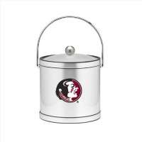 NCAA Florida State Seminoles Brushed Chrome Mylar Ice Bucket with Acrylic Cover, 3-Quart