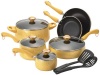 Paula Deen Signature Porcelain 12-Piece Cookware Set, Butter