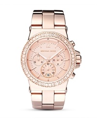 Set your wrist aglow with this ultra-luxe watch in the season's must-have rose-gold hue from iconic MICHAEL Michael Kors.