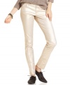 A high-shine metallic finish equips American Rag's five-pocket skinny jeans with major, look-at-me style!