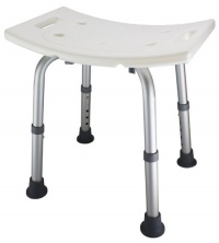 Ez2care Adjustable Light-Weight Shower Bench, White