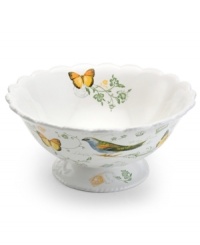 Ripe for the table, the Antique Countryside Pear vegetable bowl exudes charm with embossed vines and colorful nature scenes in traditional white stoneware. Complements Italian Countryside and Antique White dinnerware, also by Mikasa.