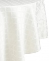 Lenox Laurel Leaf 70-by-104-Inch Oval Tablecloth, Platinum