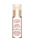 Skin Type: All Skin Types Texture: Serum Effective, anti-aging day treatment maintains youthful-looking eyes. Clarins exclusive complex of Hibiscus and Brown Algae extracts instantly lifts, firms, de-puffs and smoothes expression lines. Corrective pigments help minimize the appearance of dark circles, while illuminating the eye contour area for an energized look. Ophthalmologist-approved.