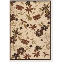 Couristan 5712/1012 URBANE Botanical Garden 36-Inch by 65-Inch Polypropylene Area Rug, Sand/Terra Cotta