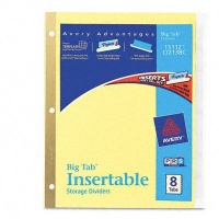 Avery WorkSaver Big Tab Insertable Dividers, 8-Tabs, 1 Set (11112)