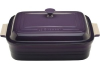 Le Creuset Stoneware 4-1/2-Quart Rectangular Casserole with Lid, Cassis