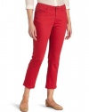 Caribbean Joe Women's Stretch Denim Crop Jean, Nantucket Red, 6