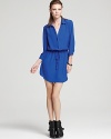 Office chic is simple with this classic Aqua shirt dress, updated in the season's must-have hue.