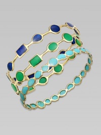 From the Polished Rock Candy® Collection. Bold chrysoprase stations in various shapes set in radiant 18k gold on a delicate bangle. Chrysoprase 18k goldDiameter, about 2½Slip-on styleImported Please note: Bracelets sold separately. 