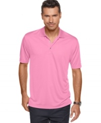 Tee off. Set yourself up for a day of aces in this comfortable  performance polo from Izod.