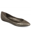 Pleats along the vamp of Fergie's Zully flats add dimension to this pretty pointed style.