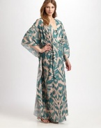 EXCLUSIVELY AT SAKS.COM Hailing from Brazil, this flowing design features an eye-catching print and a waist-defining self-tie belt.V-necklineKimono sleevesSelf-tie beltPull-on styleCottonHand washImported