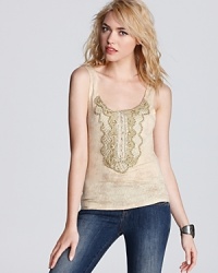 The secret to a charming, laid-back look? The Free People Secret Heart tank, with trend-right metallic detailing for ultimate daytime style.