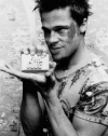 (24x36) Fight Club Movie (Brad Pitt Holding Soap) Poster Print