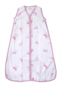 aden + anais 100% Cotton Muslin Sleeping Bag, Girls and Swirls, Large