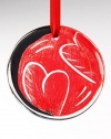 Kosta Boda Christmas Apple Hearts Ornament