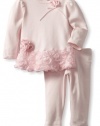 Biscotti Baby-Girls Long Sleeve Top And Pant, Pink, New Born