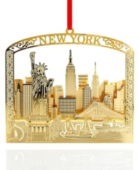 There's no place like it. Show some New York pride with the gold-plated Gateway to America Christmas ornament from ChemArt.