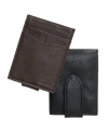 Slim down your essentials with the classic appeal of a two-in-one card case and magnetic money clip in smooth lambskin leather from Lauren by Ralph Lauren.