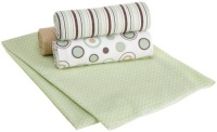 Carters Wrap Me Up Receiving Blanket, Brown/Sage Circles, 4 Pack