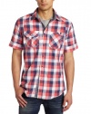 Marc Ecko Cut & Sew Men's Plaidville Short Sleeve Shirt