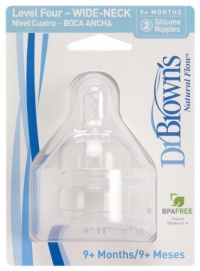 Dr. Brown's 2 Pack Natural Flow Level 4 Wide Neck Nipple