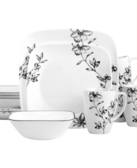 Combining break-resistant durability and simply elegant design, Corelle's Favourite Fleur dinnerware set has everything that's essential to casual meals. Featuring contemporary silhouettes with a mix of bands and blooms.