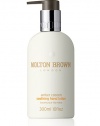 Wrap yourself in amber cocoon, the richly spiced soothing hand lotion from Molton Brown. Infused with amber essence and the warm aromas of Indian gaiac wood, vetiver and Siberian pine essential oils. This is the ultimate caring and hydrating hand lotion. 10 oz.Ingredients: Amber essence Indian gaiac wood Vetiver Siberian pine essential oils