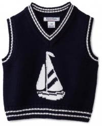 Hartstrings Baby-boys Infant Sailboat Sweater Vest, Navy, 18 Months